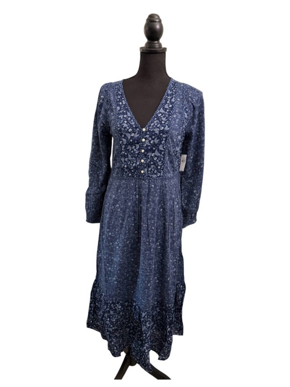Old Navy Women's Blue Floral Sleeveless Dress Small, Smocked, Midi Dress - Picture 2 of 6